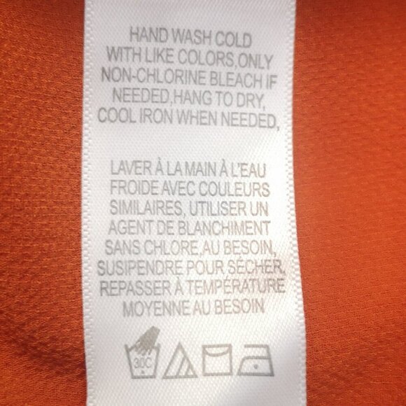 DR2 Ladies Size Small Orange Straight Fit Cap Sleeves V-neck w/ Tie Blouse - Picture 6 of 8